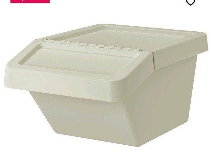 IKEA SORTERA Afvalbak met deksel, wit, 37L, Ophalen, Gebruikt