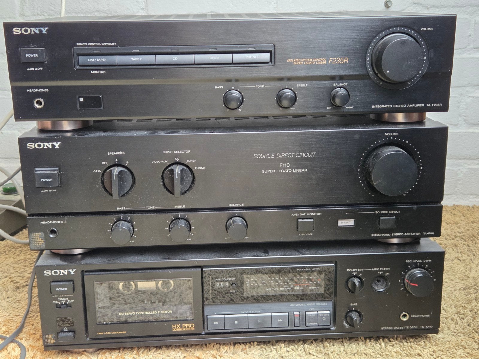 Sony tck410 cassette deck, 2x stereo versterker, teab, Ophalen, Gebruikt, Cassettedeck, Sony