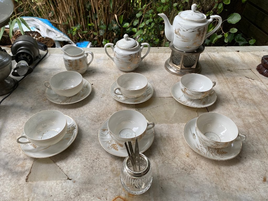 ouderwets thee koffie servies, Huis en Inrichting, Keuken | Servies, Ophalen, Zo goed als nieuw, Overige stijlen, Kop(pen) en/of Schotel(s)
