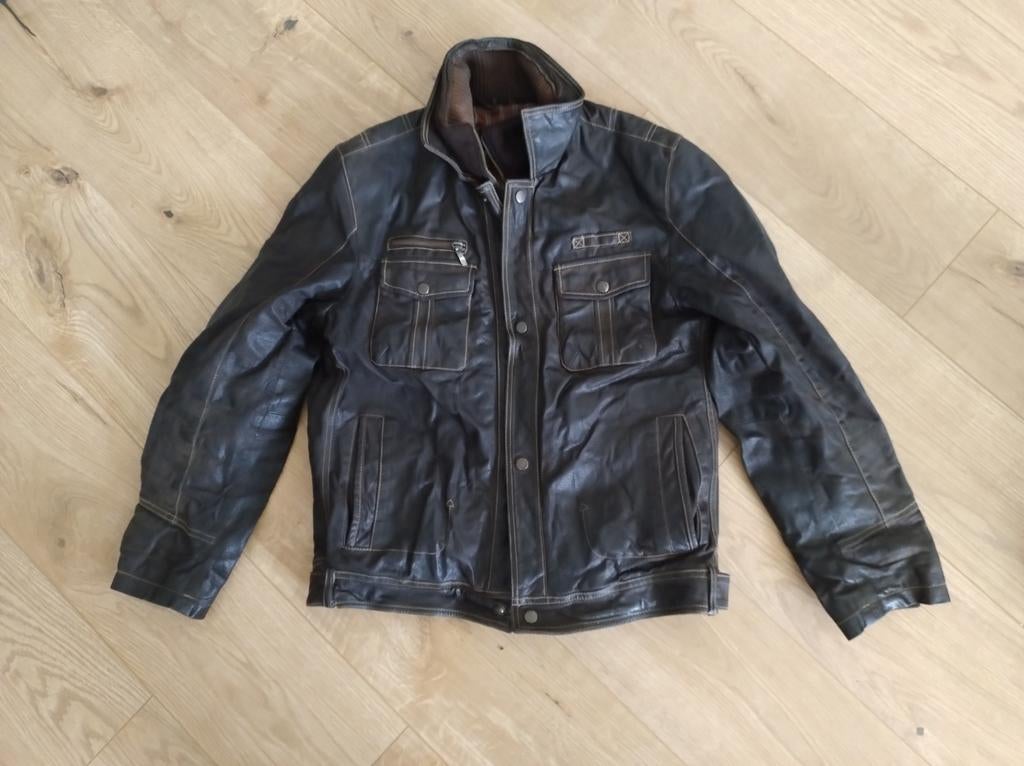 Leren heren jack, Kleding | Heren, Jassen | Winter, Ophalen of Verzenden, Maat 48/50 (M), Bruin