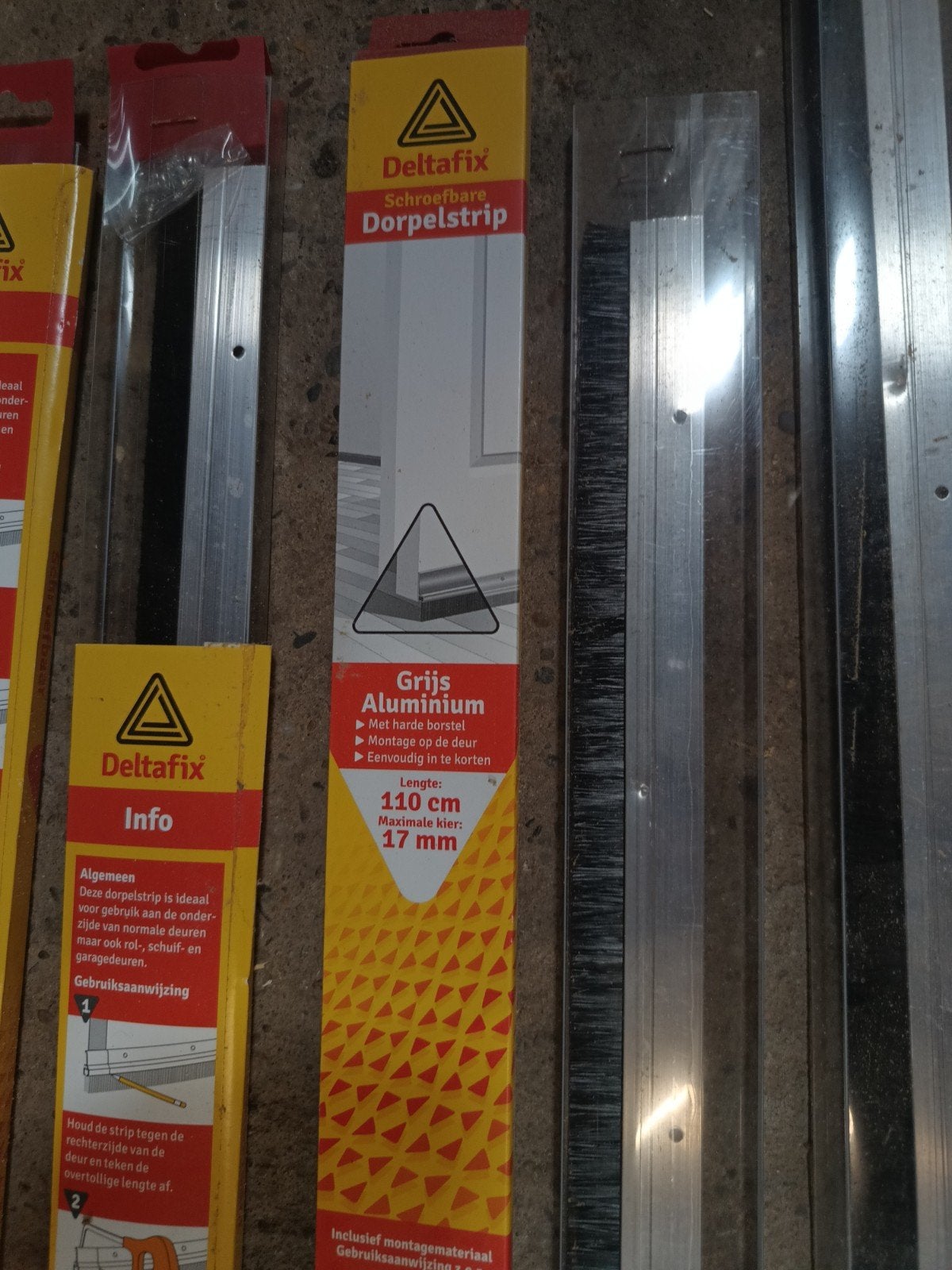 Deltapfix Schroefbare Dorpelstrip Grijs Aluminium 110 cm, Ophalen
