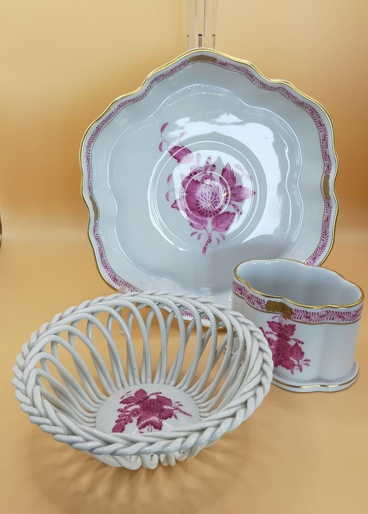 3 stuks Herend porselein Apponyi Rose, Ophalen