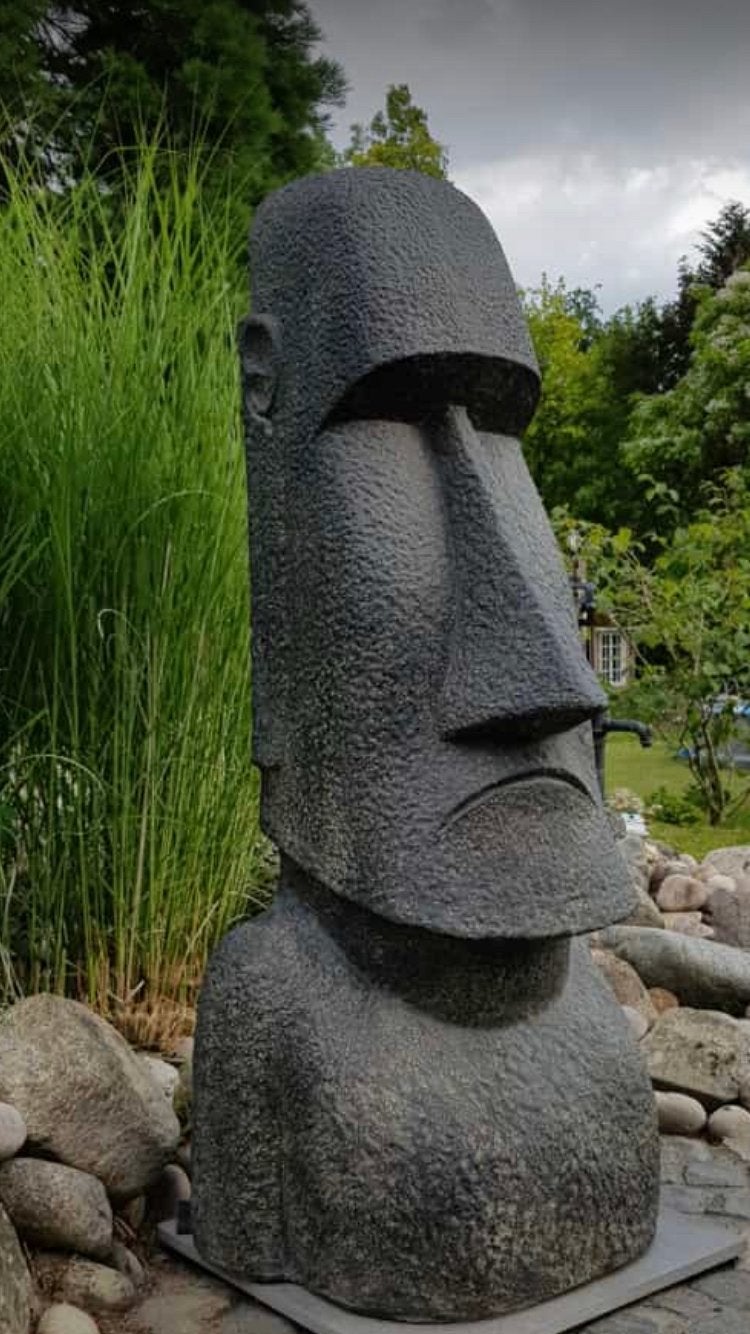 Moai 150cm Paaseilandhoofd Tiki hoofd Rapanui Bali lavasten, Tuin en Terras, Ophalen of Verzenden, Nieuw, Beton, Overige typen