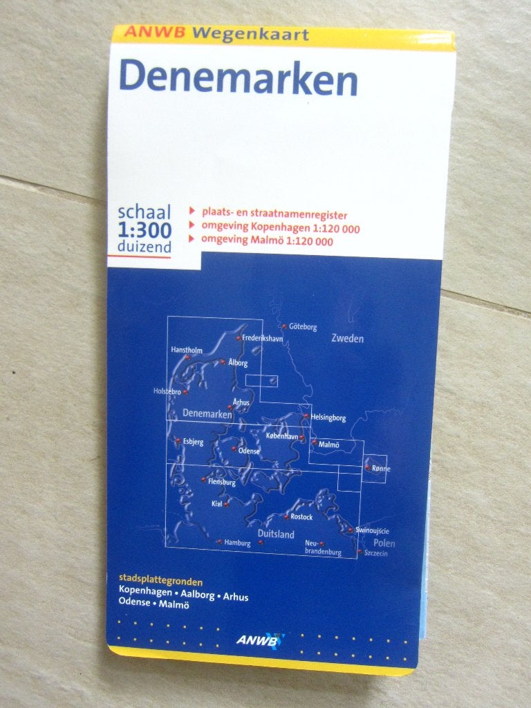wegenkaart uitvouwbare ANWB landkaart DENEMARKEN  z.g.a.n., ANWB, 2000 tot heden, Europa Overig, Ophalen of Verzenden