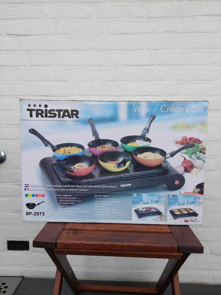 Niewe Tristar wok/crepe set aangeboden, Ophalen, Nieuw, 4 t/m 7 personen