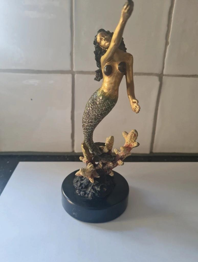 Bronzen Zeemeermin Sculptuur - SPI Gallery ., Handgemaakt, Minder dan 20 cm, Ophalen of Verzenden, Brons