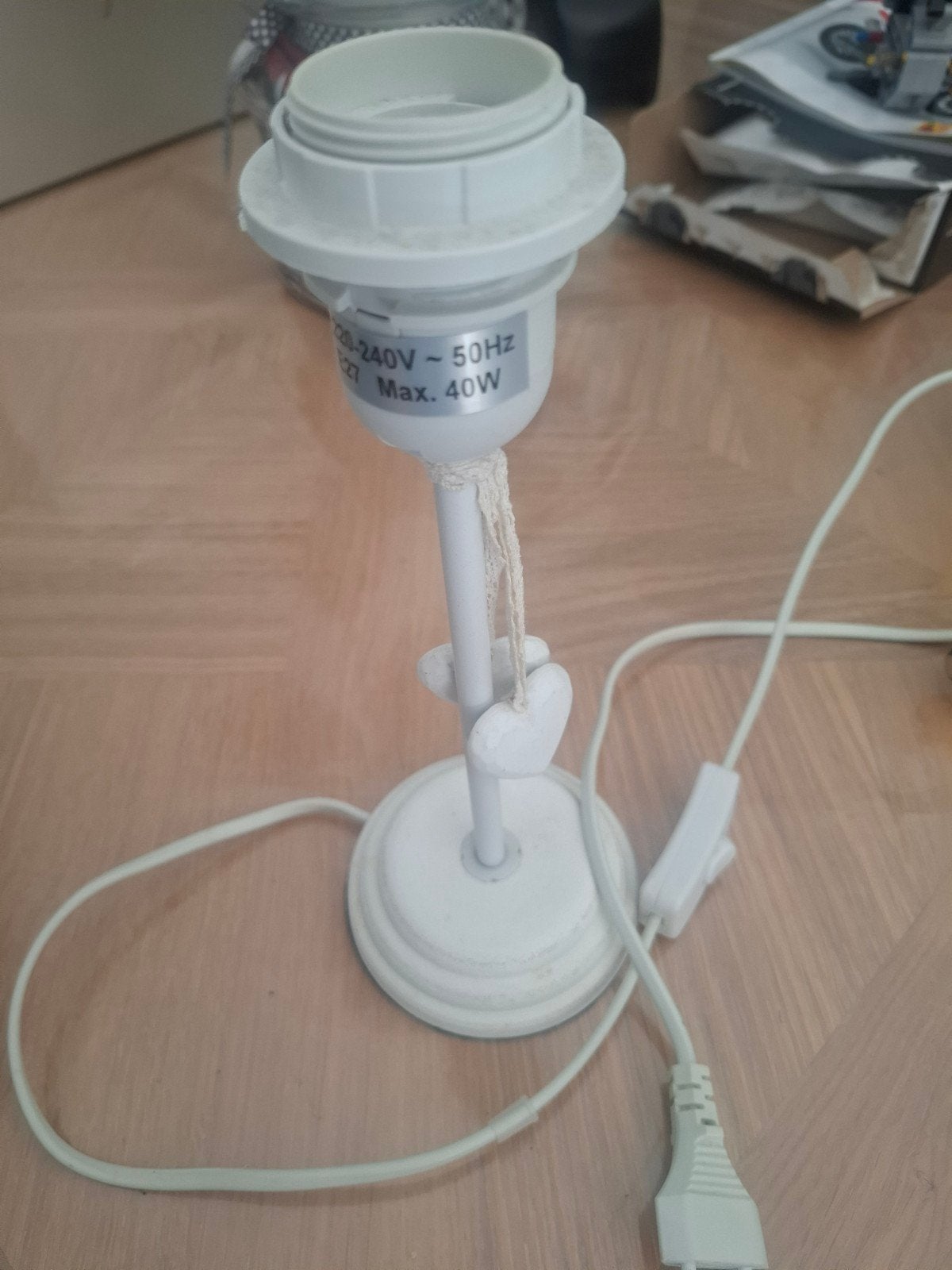 Lampenvoet hartje Clayre/Eef - Goede staat, rookvrij, Huis en Inrichting, Met schakelaar, Wit, Overige merken, Gebruikt
