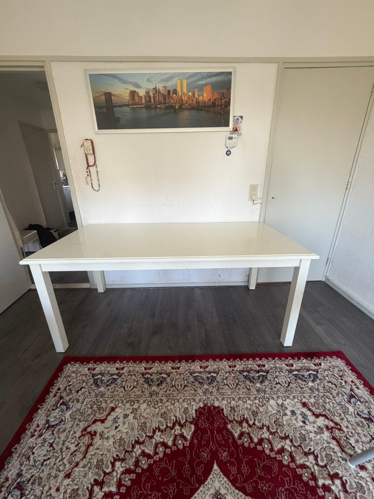 GRATIS op te halen: witte eettafel (180x90cm), Ophalen, Gebruikt, Minder dan 25 cm, 150 tot 200 cm