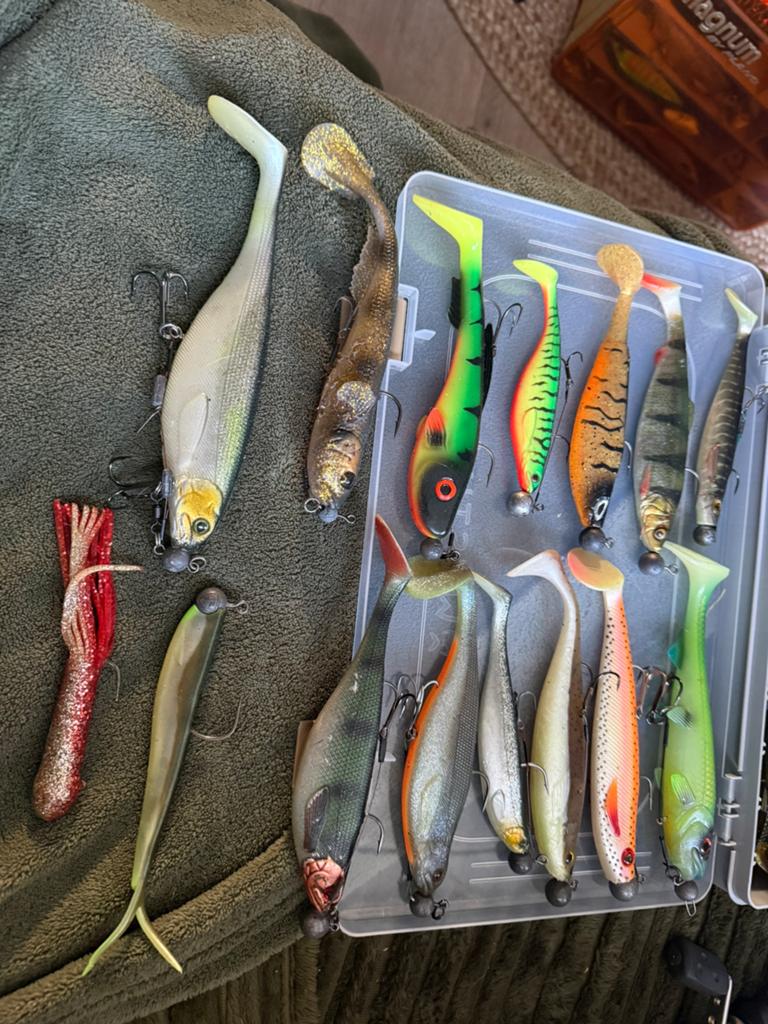 Diverse grote shads met loodkoppen, Watersport en Boten, Hengelsport | Roofvissen, Ophalen of Verzenden, Zo goed als nieuw, Overige typen