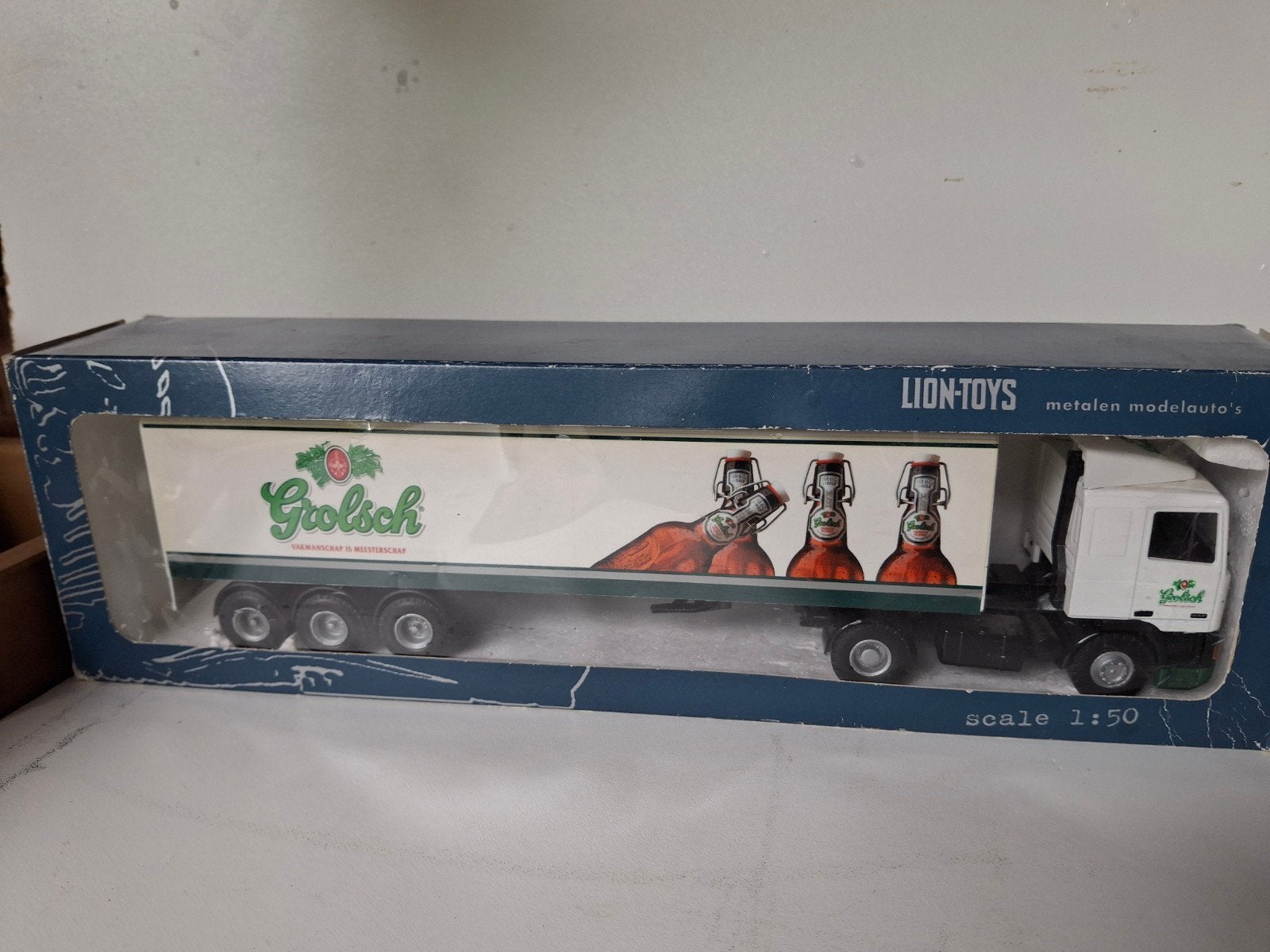 DAF 95 400 ATI  GROLSCH BIER 1:50, Ophalen of Verzenden, Zo goed als nieuw, Bus of Vrachtwagen, Lion Toys