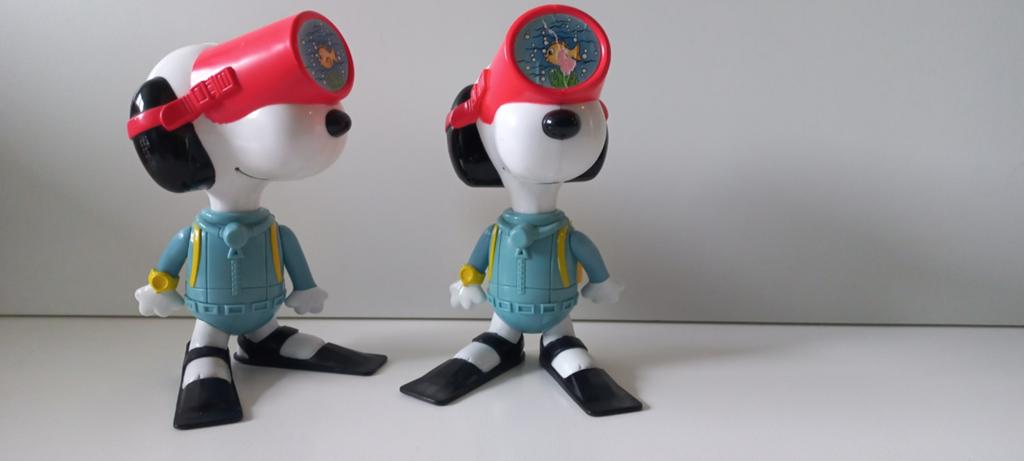 Snoopy duikers met snorkel en flippers - set van 2, Verzamelen, Ophalen of Verzenden, Gebruikt