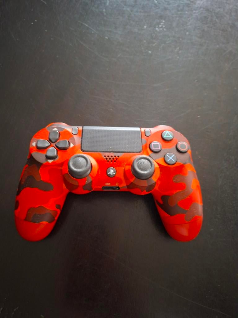 PS4 Controller - Rood Camouflage, Ophalen of Verzenden, Zo goed als nieuw, Controller, PlayStation 4