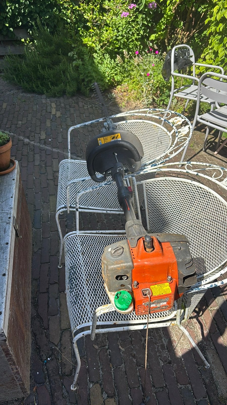 husqvarna stokheggenschaar benzine, Tuin en Terras, Heggenscharen, Ophalen, Gebruikt, Benzine