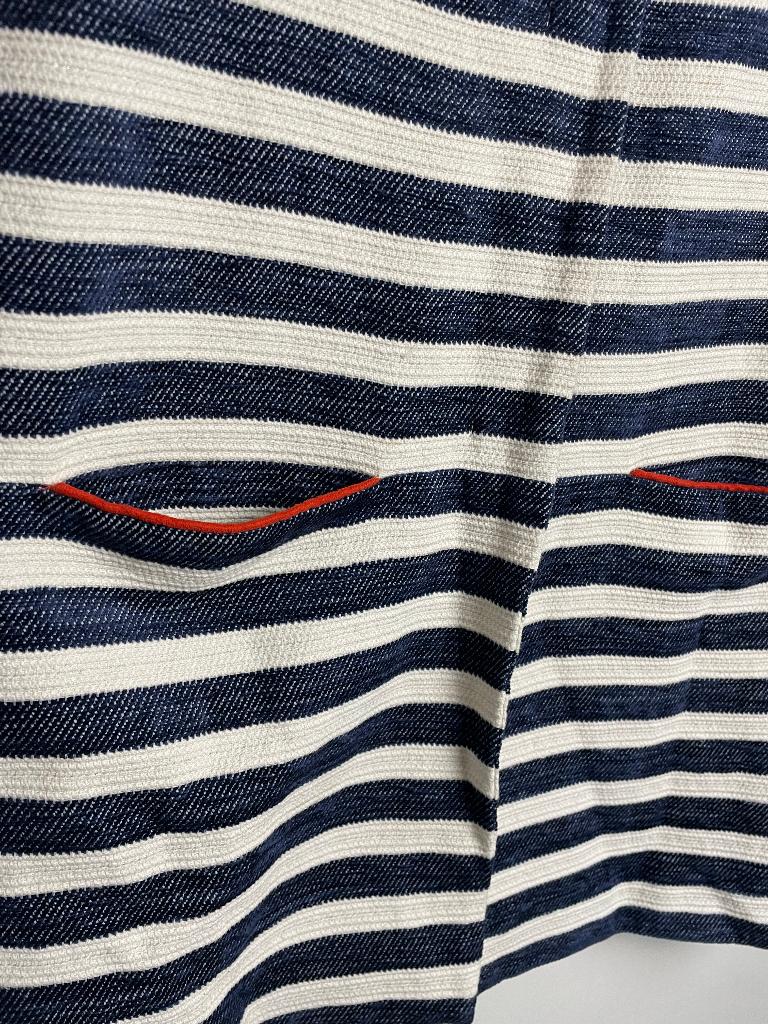 Pom Amsterdam x Katja Schuurman blauw gestreepte jasje 2/38, Maat 38/40 (M), Blauw, Pom Amsterdam B.V., Rinascimento