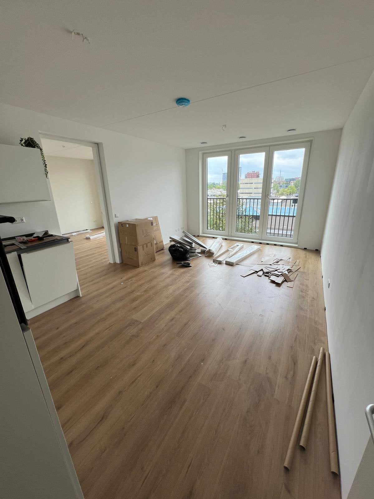Laminaat vloer met ondervloer  - zelf eruit halen en ophalen, Ophalen, Gebruikt, 50 tot 150 cm, 10 m² of meer