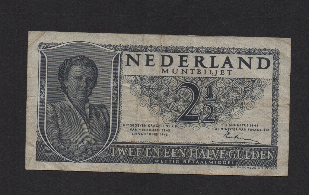 2½ Gulden Bankbiljet 1949 Zeer Fraai Stevig Biljet, Ophalen of Verzenden, 2½ gulden, Los biljet