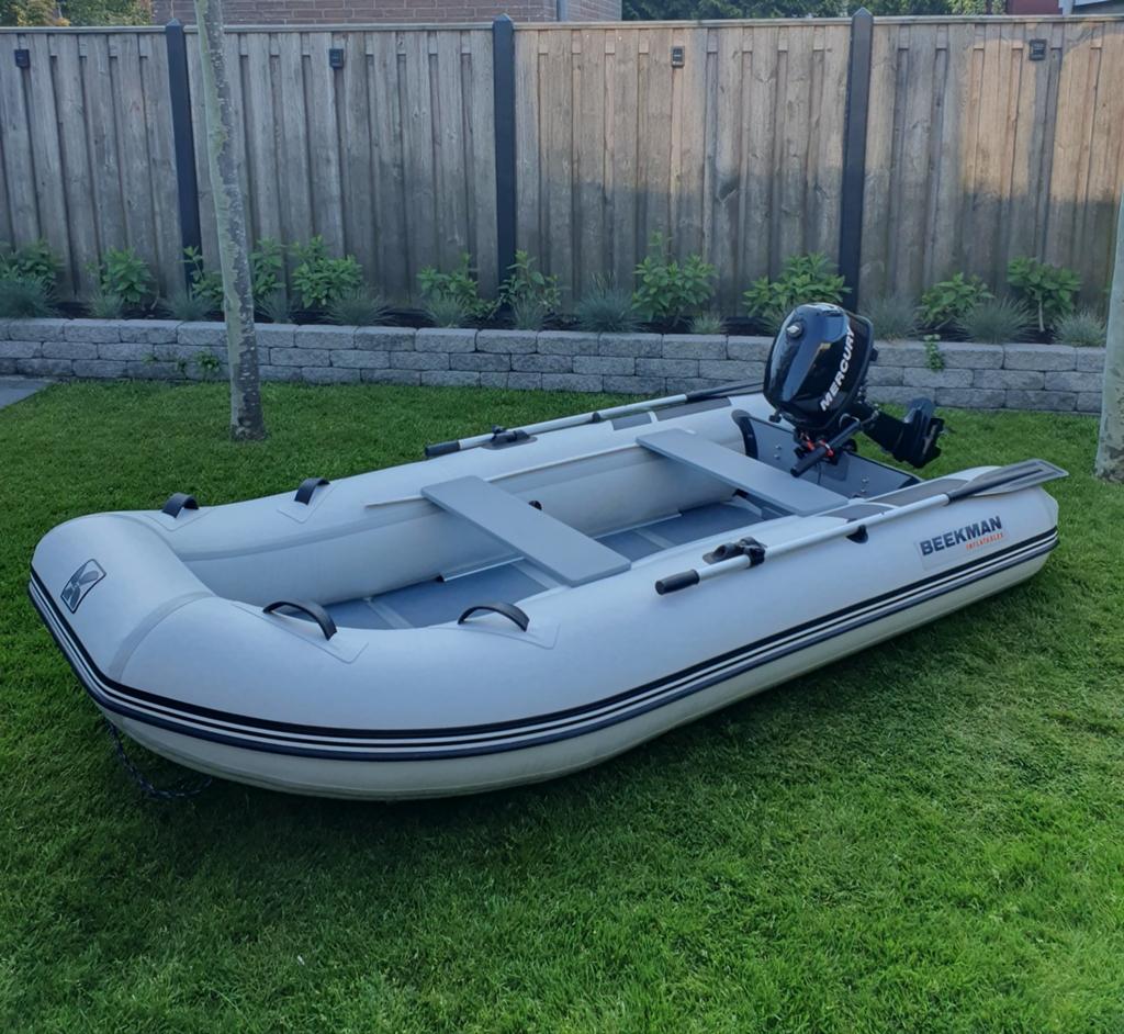 Rubberboot (setje)  met Mercury 4pk buitenboordmotor, Watersport en Boten, Ophalen of Verzenden, Zo goed als nieuw, Benzine, Buitenboordmotor