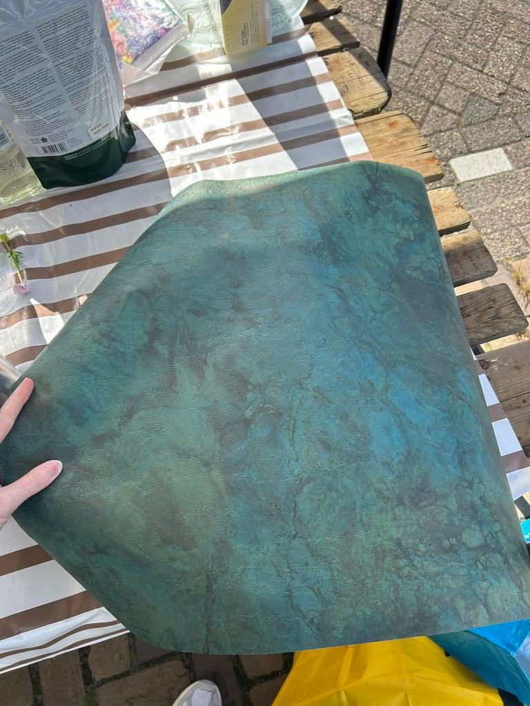 Groen marmer behang, Ophalen of Verzenden, Minder dan 10 m², Groen