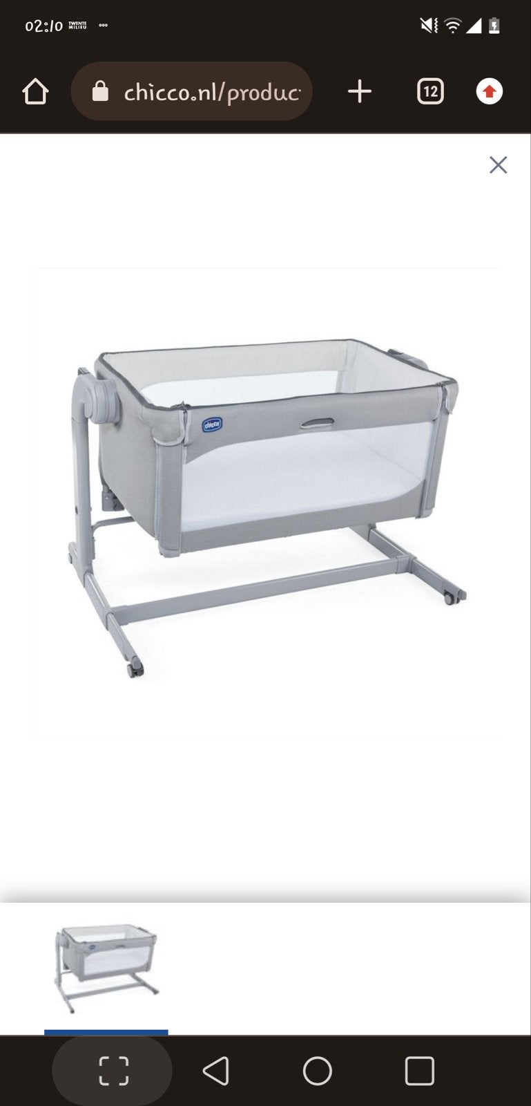 Chicco Next2Me Magic Co-Sleeper Wieg - Grijs, Kinderen en Baby's, Babywiegjes en Ledikanten, Ophalen of Verzenden, Zo goed als nieuw