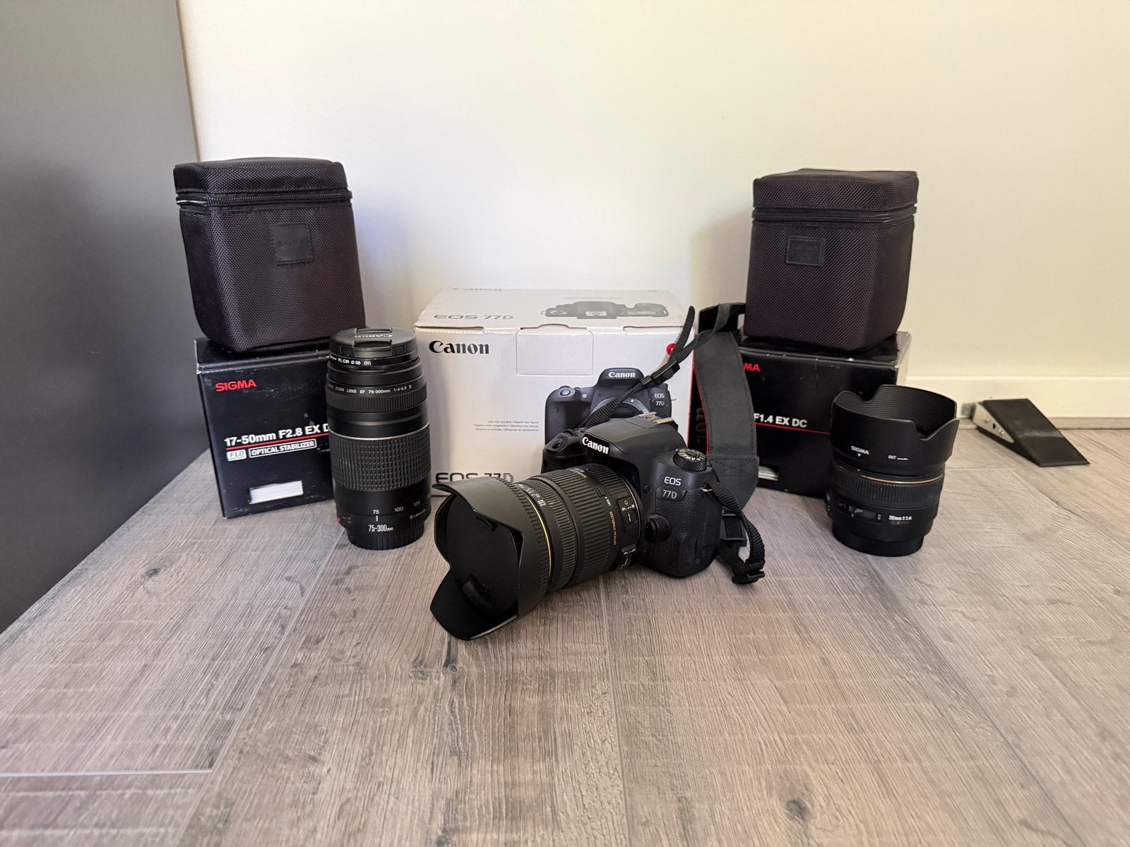 Canon EOS 77D + 3 lenzen(Sigma) + accessoires, Ophalen, Spiegelreflex, Canon, Beeldstabilisatie
