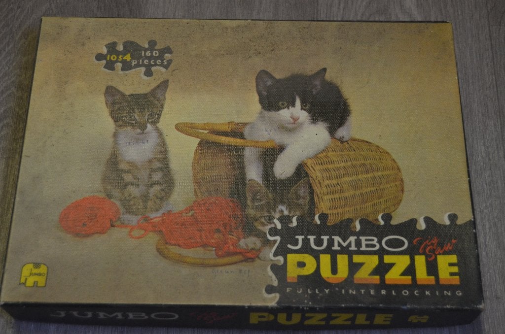 Prachtige poezen puzzel / vintage / jig saw 1054 Jumbo, Ophalen, Meer dan 50 stukjes, Gebruikt, 6 jaar of ouder