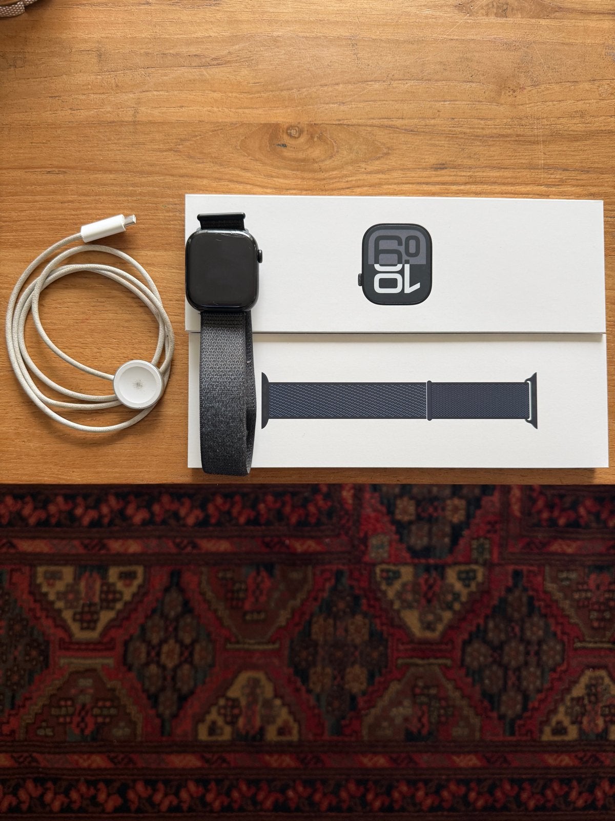Apple Watch Series 10 (46mm) - Klein krasje rechtsboven, Ophalen, Gebruikt, Hartslag, Zwart