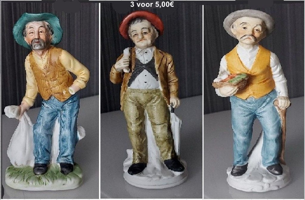 3 oude mannen beeldjes, Verzamelen, Beelden en Beeldjes, Ophalen of Verzenden, Zo goed als nieuw, Mens