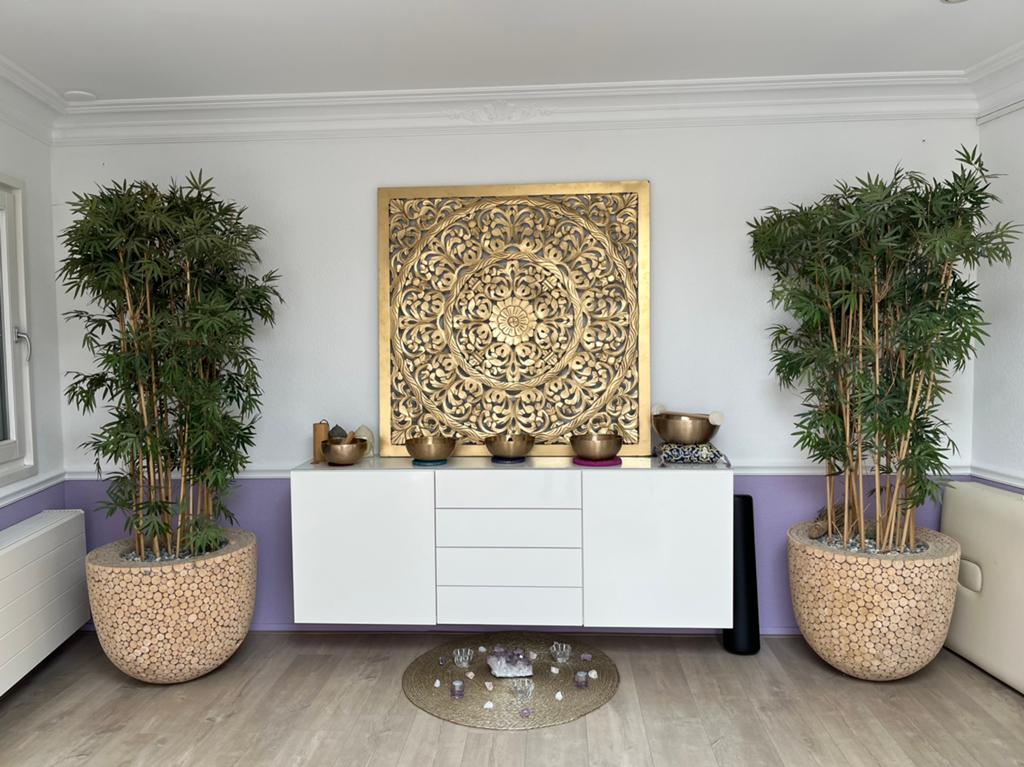 2 grote Bamboe kunstplanten in pot, Ophalen