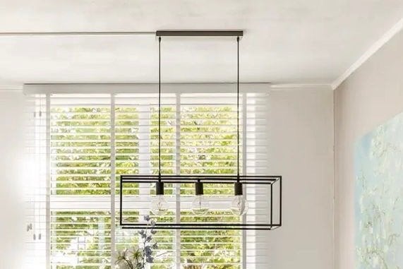 Zwarte industriële hanglamp met 3 fittingen, lamp eettafel, Ophalen, Zo goed als nieuw