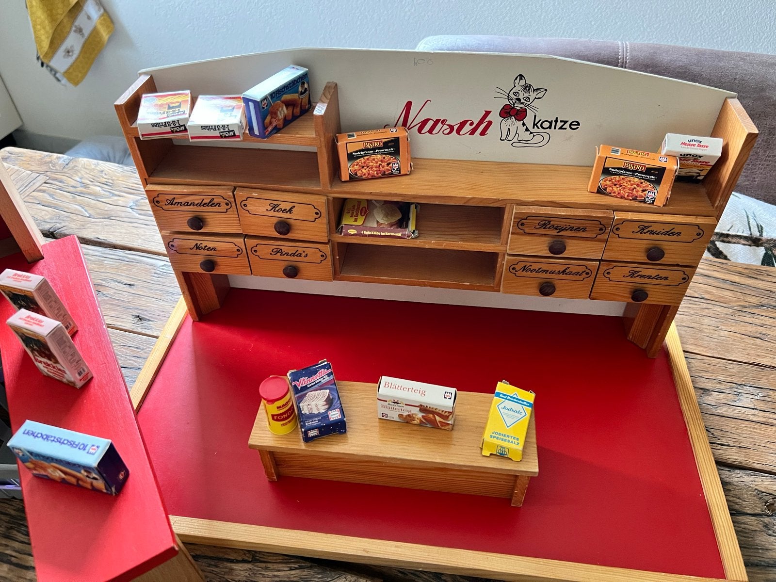 Vintage speelgoed winkeltje "Nasch Katze" met accessoires, Kinderen en Baby's, Speelgoed | Overig, Ophalen of Verzenden, Gebruikt