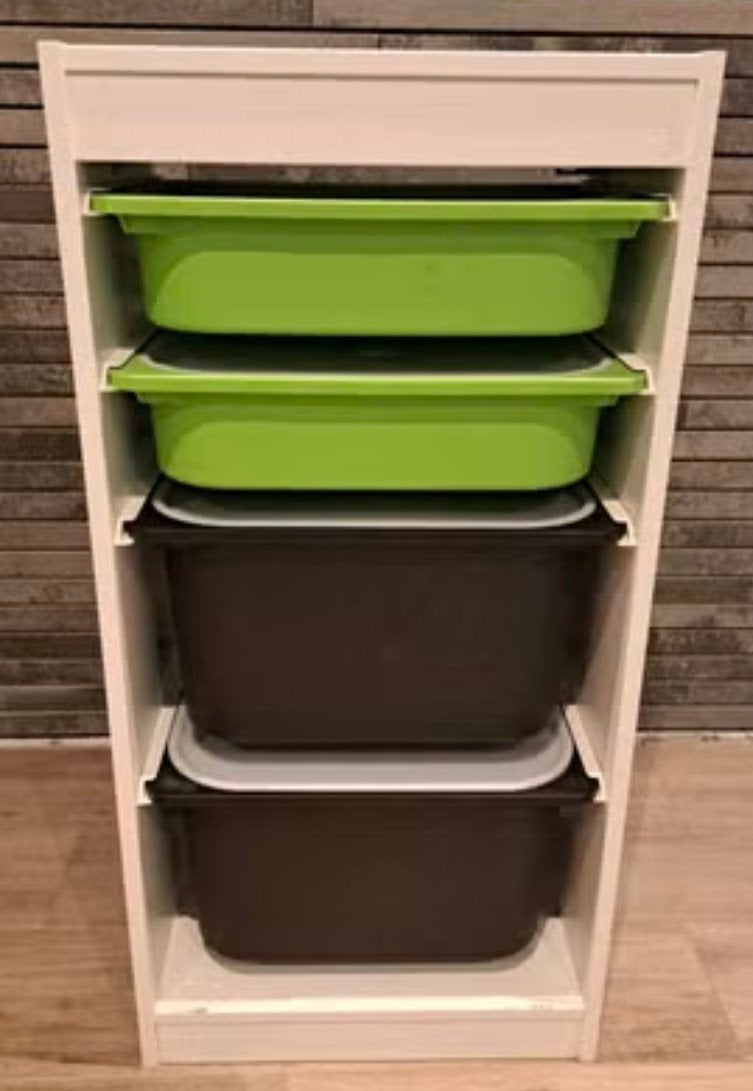3x IKEA Trofast kast met groene en witte bakken, Ophalen, Gebruikt, Kast
