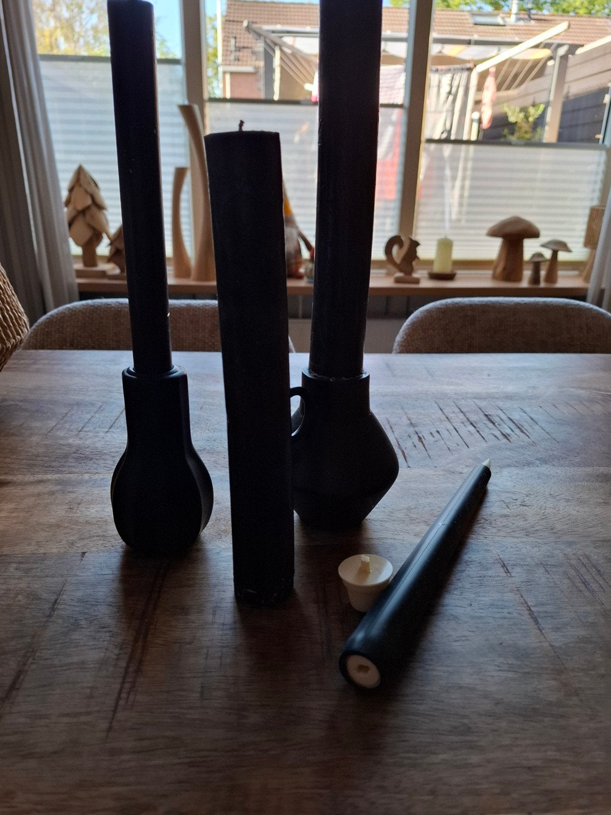 zwarte kaarsen set, Ophalen of Verzenden, Nieuw, Zwart, Kaars