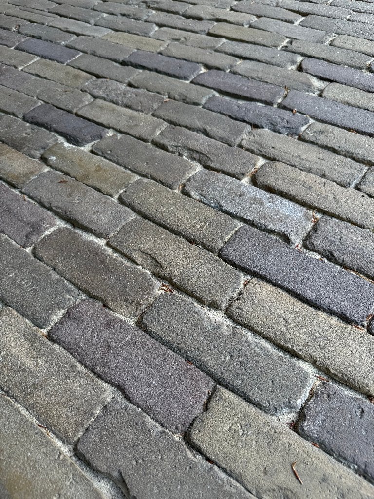 Gebakken klinkers dikformaat rood/geel gemengd – ca 38 m², Ophalen, Overige materialen, Gebruikt, Klinkers
