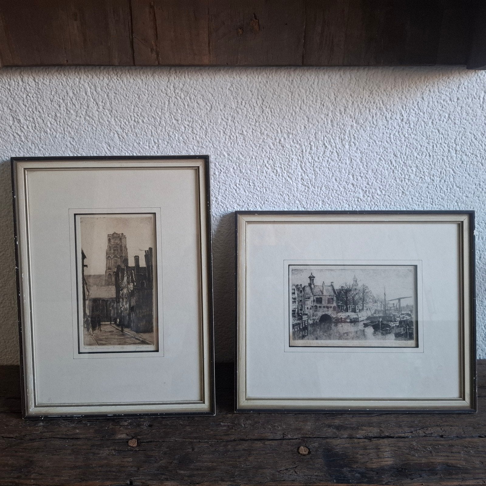 2 handgesigneerde  etsen van Jan Sirks, Ophalen of Verzenden