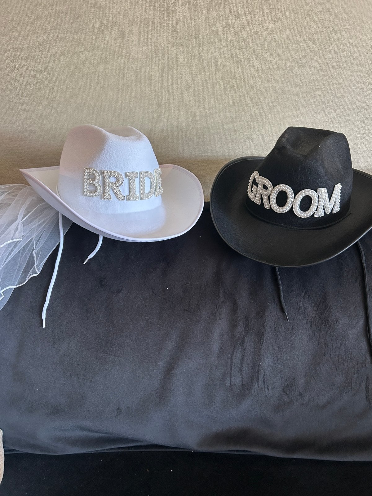 Hoeden bruiloft Bride groom, Ophalen of Verzenden, Zo goed als nieuw, Versiering, Geboorte of Huwelijk