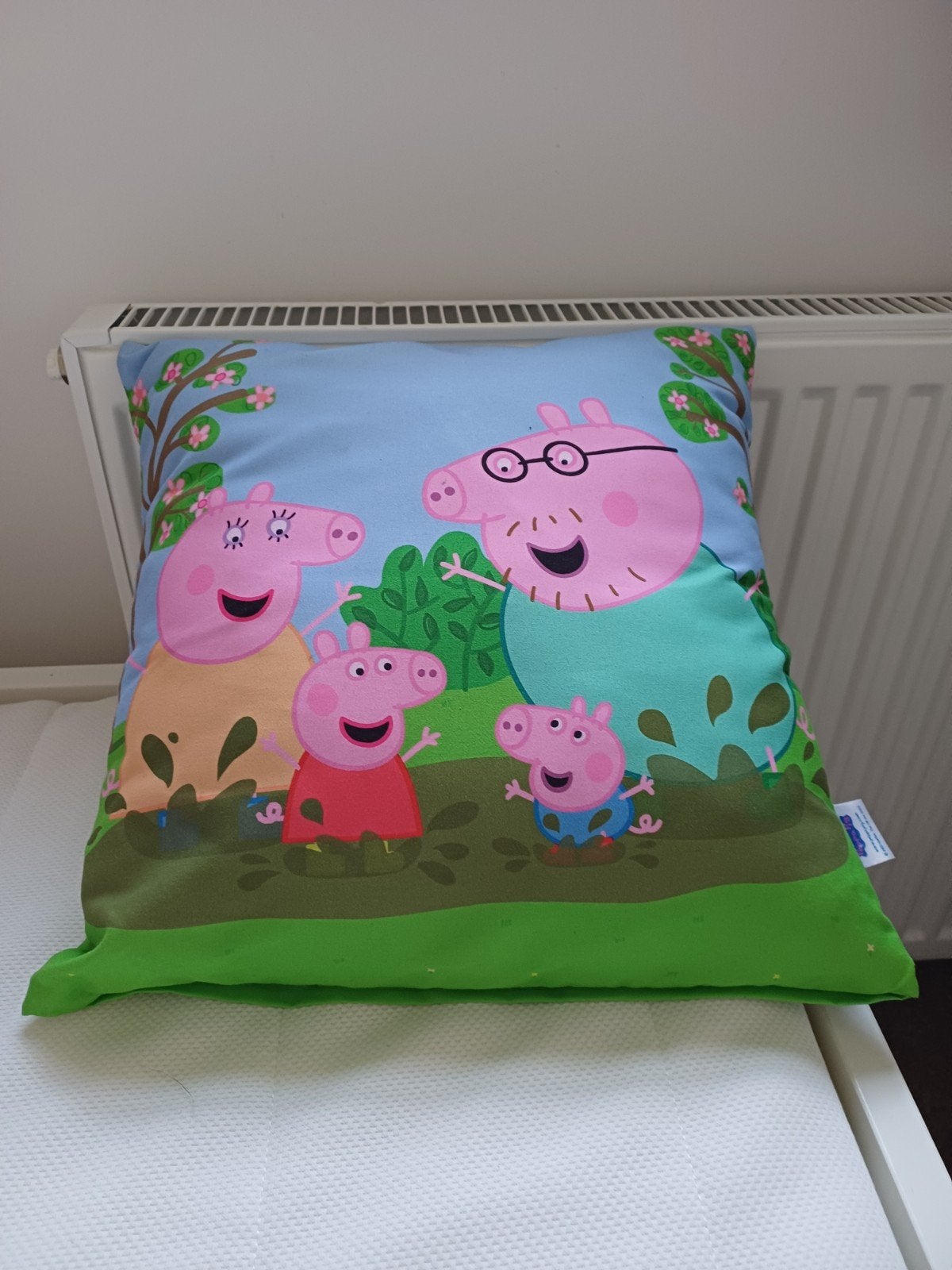 Peppa Pig set: kussen, XL Peppa en XL George Dino knuffel, Overige merken, Overige typen, Ophalen of Verzenden, Met kleding of accessoire
