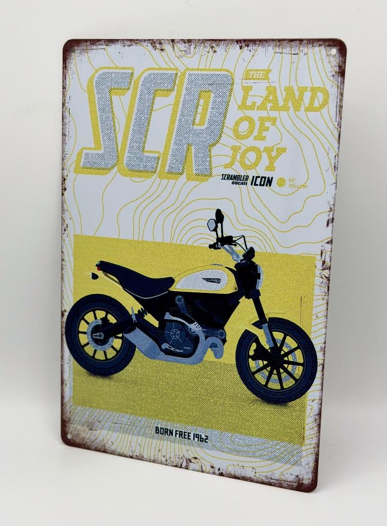 Ducati scrambler bord 20x30, Verzamelen, Merken en Reclamevoorwerpen, Verzenden, Nieuw, Reclamebord