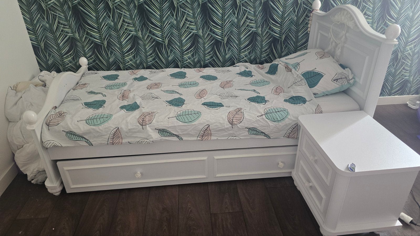 Meisjesbed met logeerbedlade,  incl matras, Kinderen en Baby's, 85 tot 100 cm, Zo goed als nieuw, 180 cm of meer, Ophalen