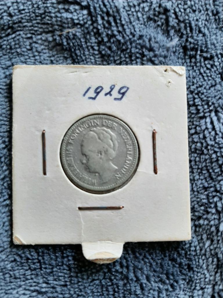 Halve Gulden 1929 Wilhelmina Zilveren Munt, Postzegels en Munten, Munten | Nederland, ½ gulden, Zilver, Ophalen of Verzenden, Koningin Wilhelmina