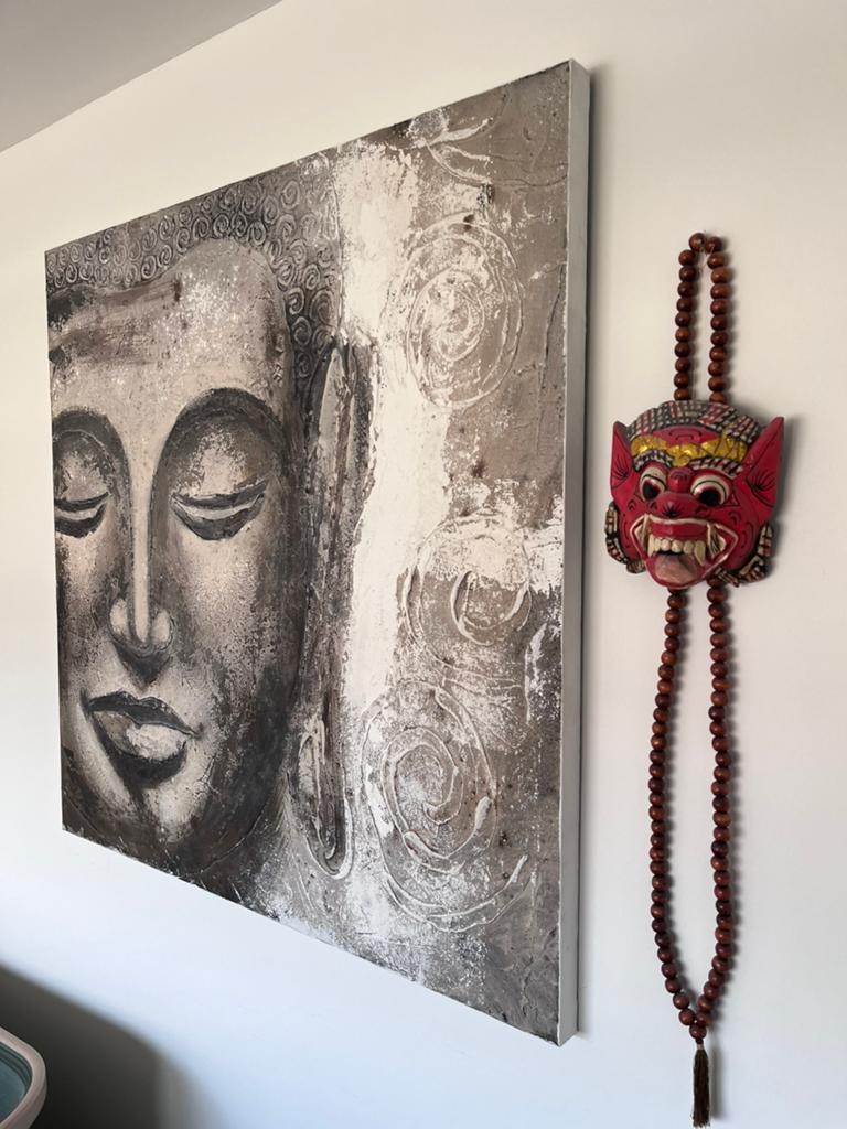 Boedha schilderij, handgemaakt, impasto techniek, schilderij, Ophalen