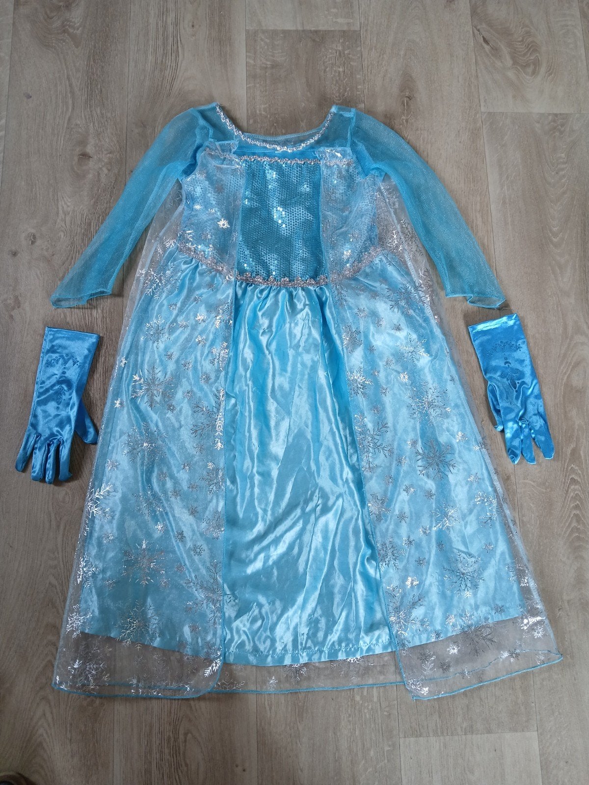 Elsa Frozen jurk met handschoenen - Maat 134-152, Ophalen of Verzenden, Gebruikt, 134 t/m 140, Meisje