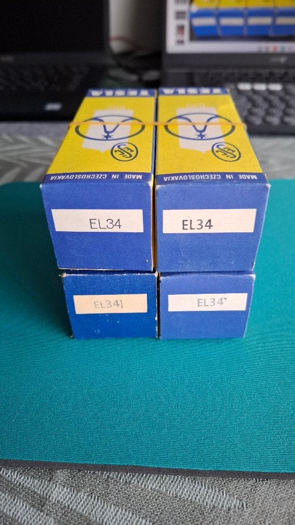 4 X NOS Tesla EL34  OO-getter, Audio, Tv en Foto, Ophalen of Verzenden, Buis of Buizen