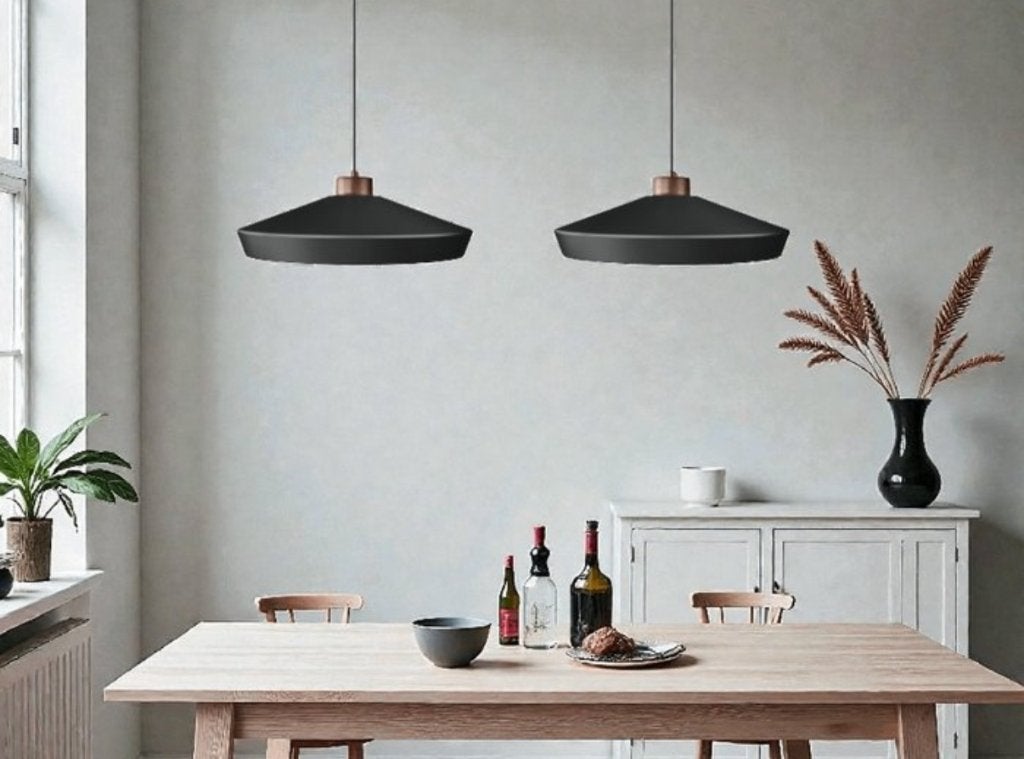 HERSTAL: Mikael Berlin 2x zwarte metalen hanglamp, Huis en Inrichting, Design, Nieuw, Metaal, E27 (groot)