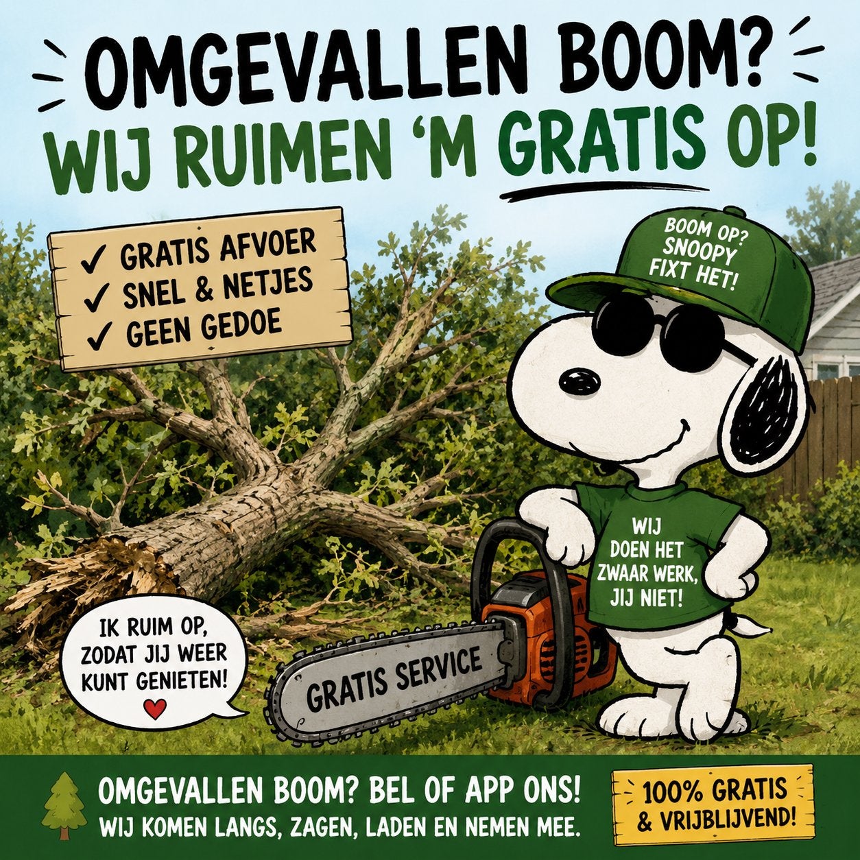 Boom omgevallen? Ik haal hem GRATIS op!, Ophalen