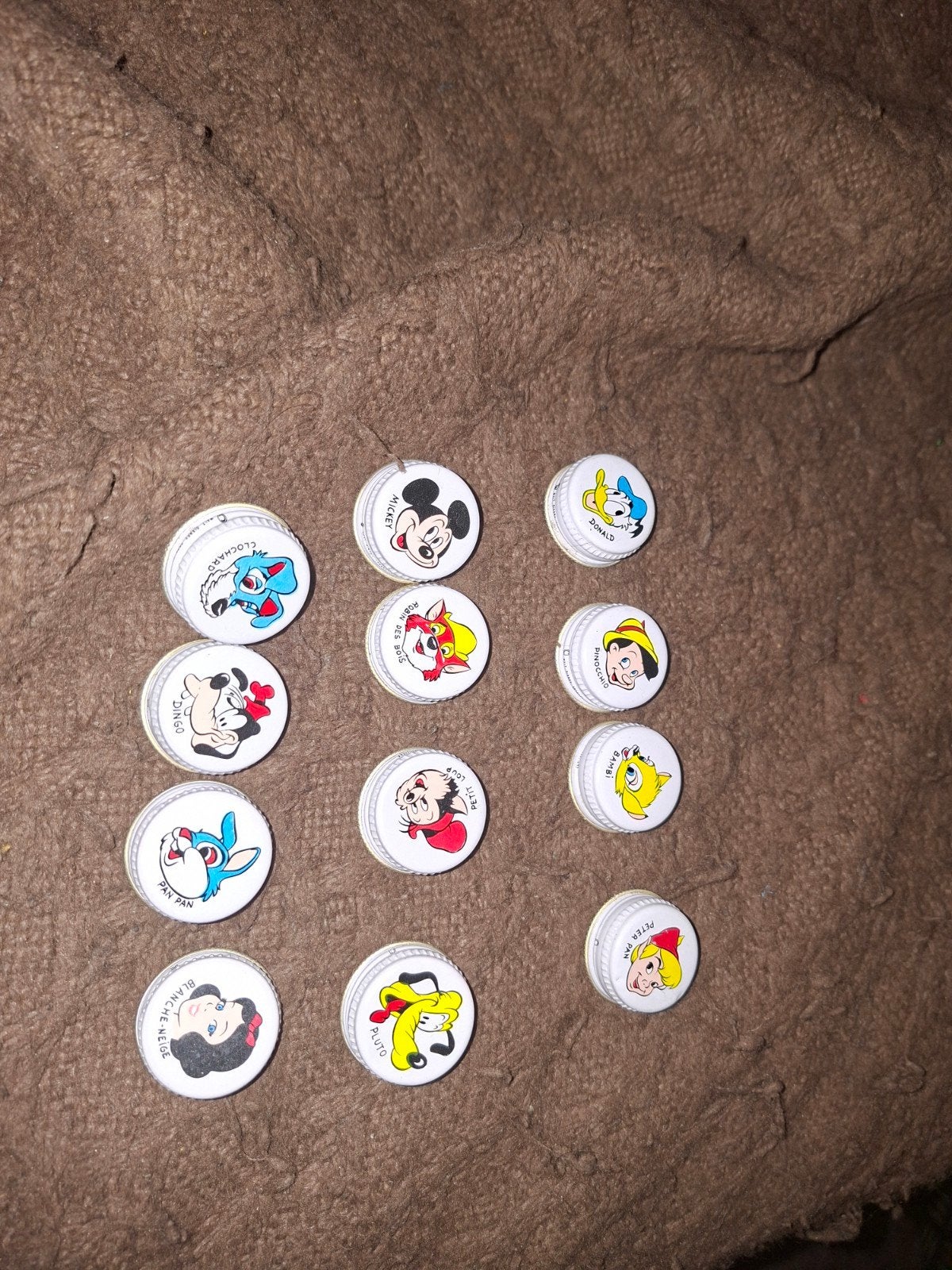 vintage Disney frisdrank doppen, Ophalen of Verzenden, Beeldje of Figuurtje