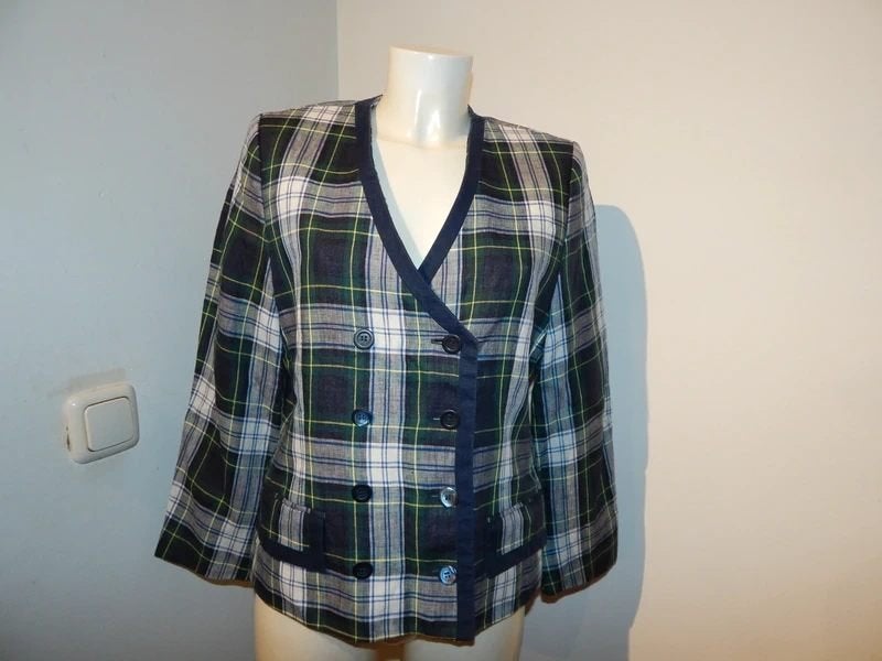 Pauw Amsterdam vintage blazer klassiek ruiten linnen 3, Maat 38/40 (M), Pauw, Zo goed als nieuw, Jasje