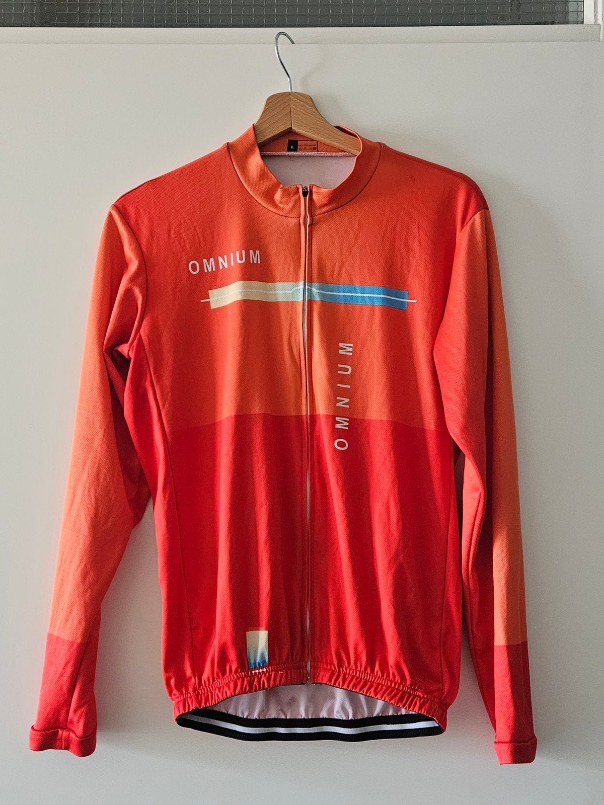 Omnium fietsshirt lange mouw - Maat L, Maat 52/54 (L), Omnium, Oranje, Ophalen of Verzenden