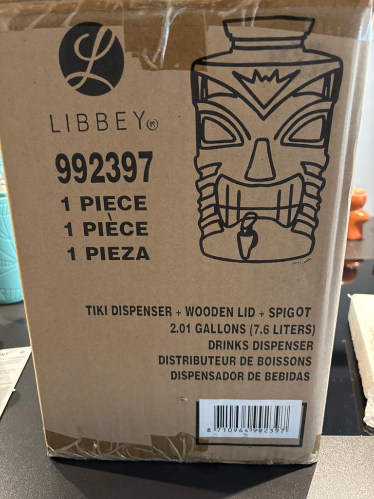 Tiki Cocktail Dispenser 7.6L - Perfect voor Feestjes!, Nieuw, Ophalen of Verzenden, Overige merken, Glas