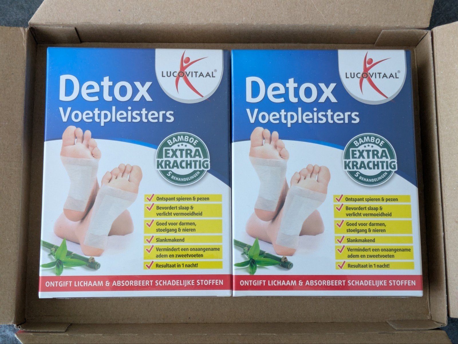 2 =€9 Nieuw in de verpakking Lucovitaal Detox voet pleisters, Ophalen of Verzenden, Nieuw, Overige typen