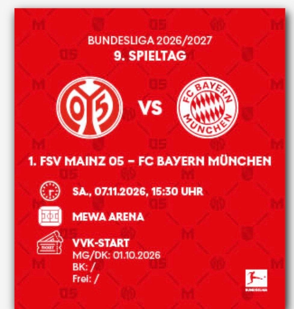 Voetbal Tickets Mainz 05- Fc Bayer München